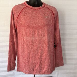 1st Round Red Long Sleeve Workout Shirt Size Medium Athletic Training Top